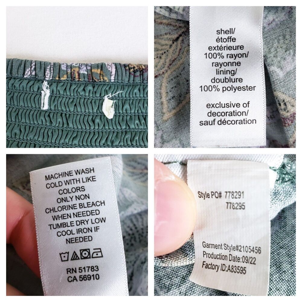 Sage Green Milkmaid Midi Dress Womens L? Cottage Romantic Prairie Garden - Picture 3 of 8